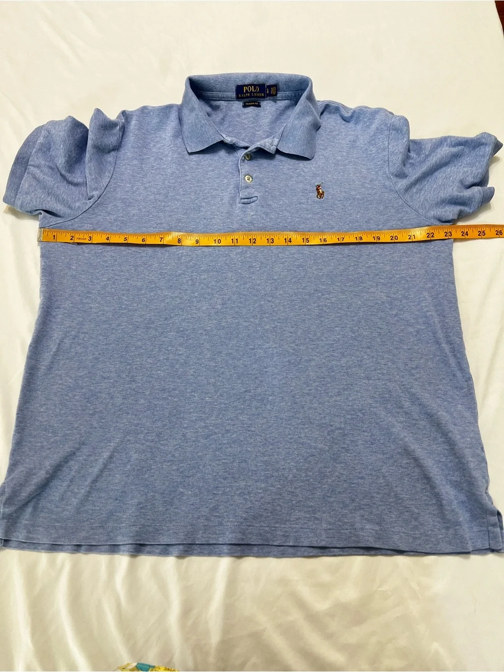 Polo Ralph Lauren Soft Jersey Cotton Classic Fit Blue Heather Shirt L Preppy